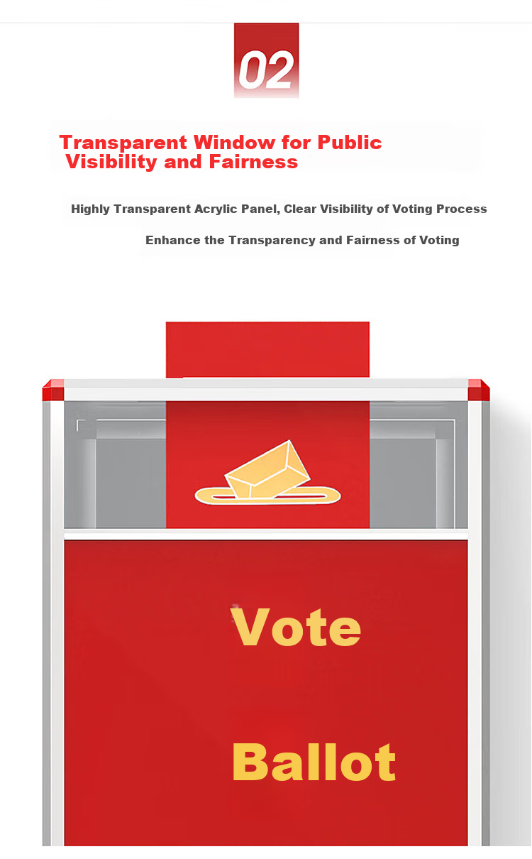 Jinlongxing Party Member Meeting Company KT Election Voting Box, Aluminum Alloy Voting Box, Ballot Box, Voting Box, Ballot Collection Box, Election Box, Large Aluminum Detachable B097, Red 9