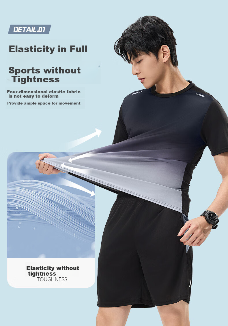 VICTORIATOURIST Men's Sports T-Shirt, Thin And Loose-Fitting Short Sleeve, Indoor Basketball Training Fitness Wear, Ice Silk Quick-Dry Casual Running Top 5