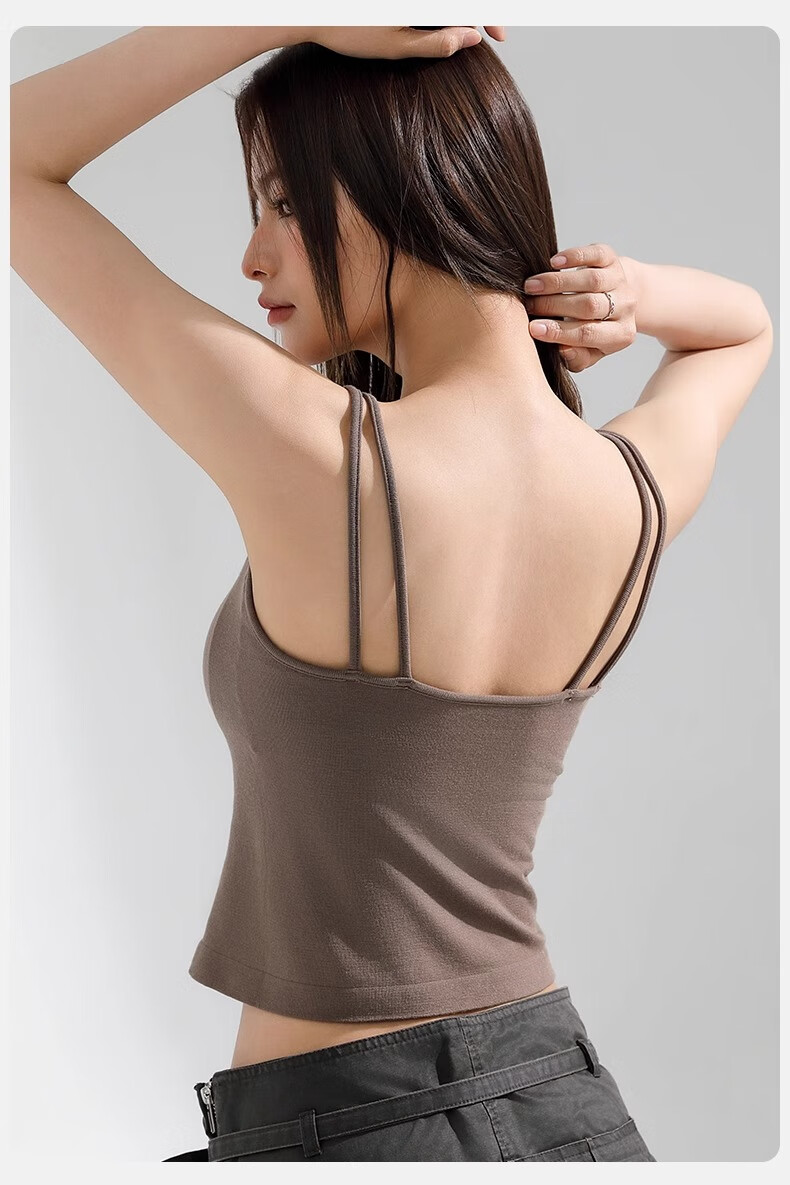 LangSha Women's Strap Vest with Built-in Bra, Modal Tube Top, Backless Innerwear, Wearable as Outerwear 10