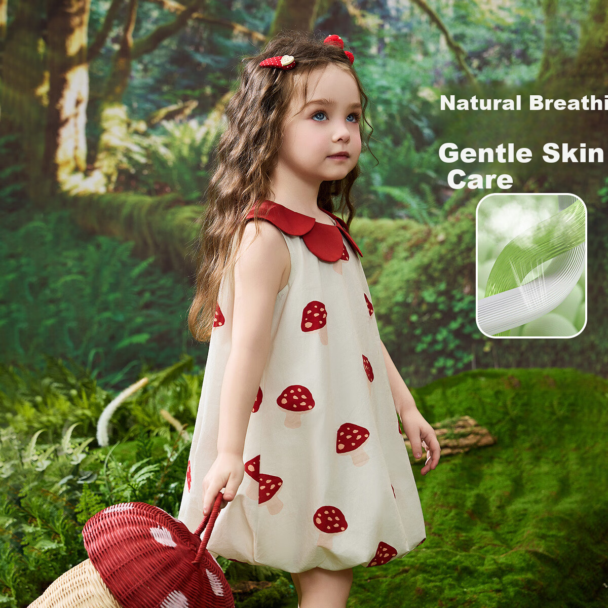 ASK JUNIOR Children's Summer Dress, Toddler Petal Collar Vacation Dress, Girls' Flower Bud Princess Dress 6