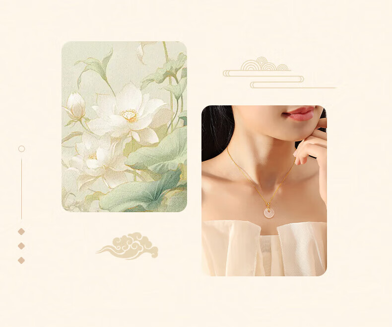 Chinese Jewelry Fu Character Peace Buckle Silver Necklace for Women Chalcedony High-End Pendant Mother's Day Birthday Gift for Girlfriend and Mom 3
