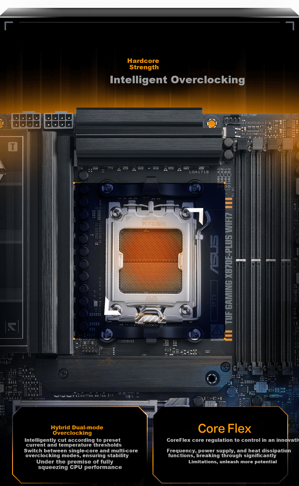 ASUS TUF GAMING X870E-PLUS WIFI7 Motherboard Supports CPU 9850X3D/9950X3D/9800X3D (AMD X870/socket AM5) 7