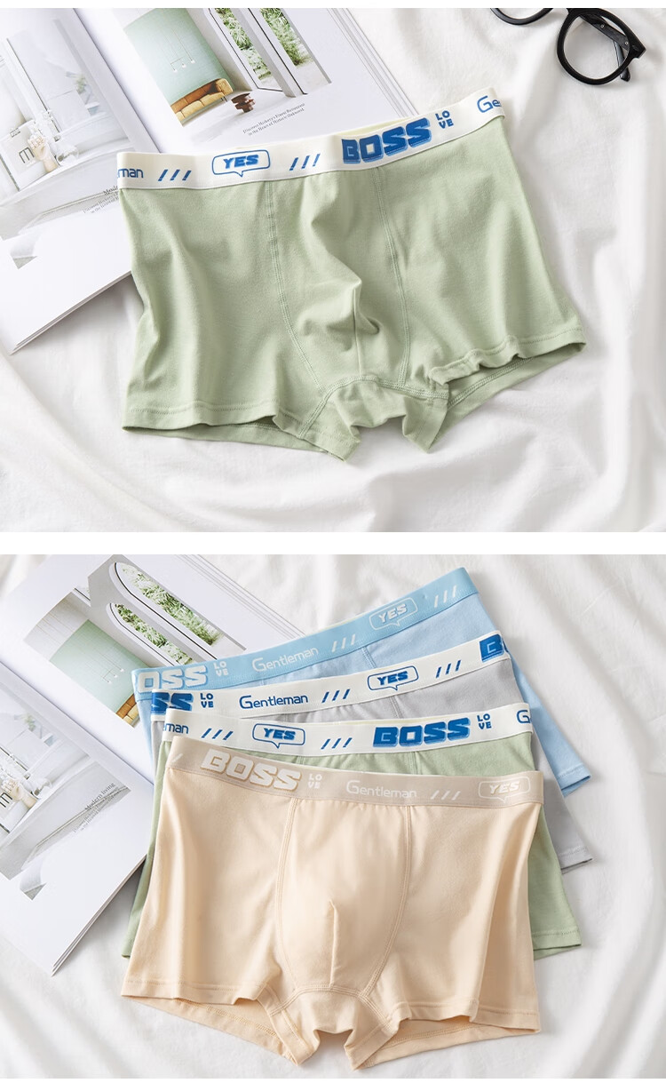 Dingguagua Youth Cotton Antibacterial Boxer Briefs for Boys, Teenagers, Middle School Students, Children's Four-Point Shorts 14