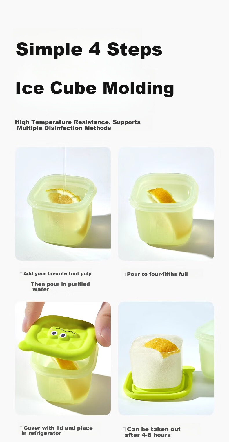 Licheers Baby Food Storage Containers with Freezer Trays, Individually Molded Silicone Molds for Frozen Puree, Infant Feeding Bowls And Tools 9