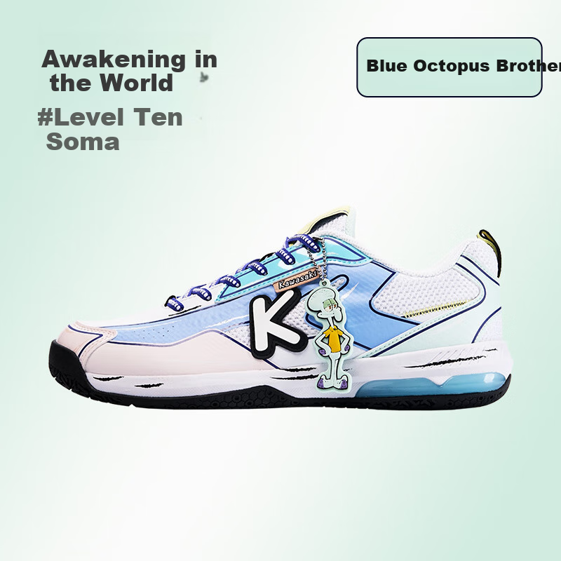 KAWASAKI Badminton Shoes SpongeBob SquarePants Collaboration Edition Sports Shoes for Men And Women C32026 Blue-Squid Brother Size 42
