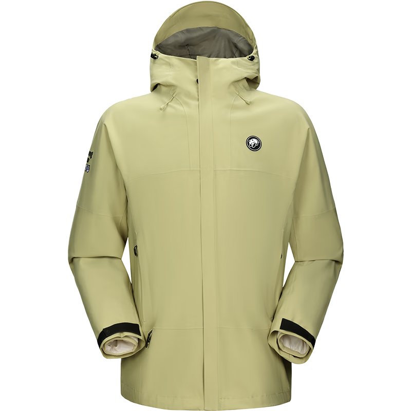 CAMEL Panda Windbreaker, Men's And Women's Three-In Jacket, Outdoor Hiking Wear, A35CA6LB296, Lime Green, Size L
