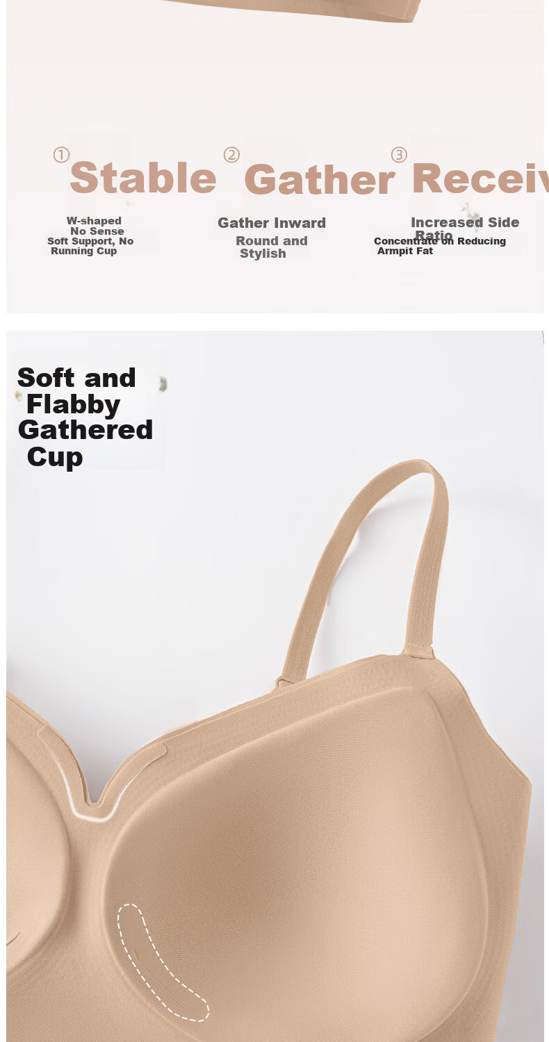 MiiOW Seamless Foundation [No Size] Bra, Non-See Through Invisible Underwear, Lift And Beautiful Back, Nude Skin Color, Thin for Spring And Summer 10