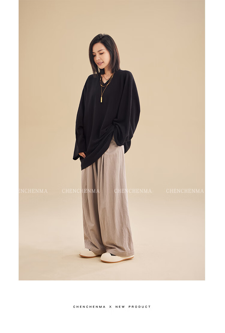Chenchenma Parent-Child Fleece-Lined Sherpa Fleece Loose Casual Versatile Pants 7281D 15