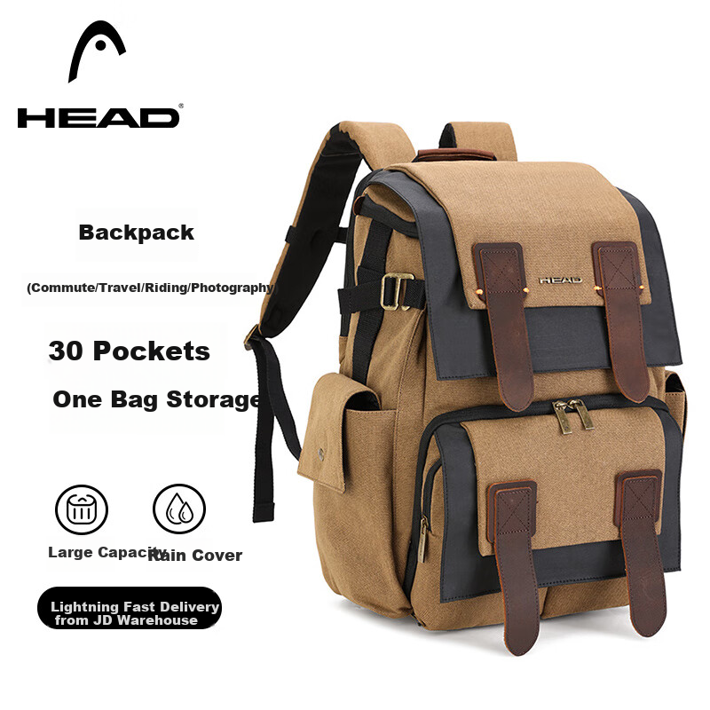 HEAD Backpack for Men And Women, 15.6-Inch Laptop Bag, Cool And Stylish Schoolbag with Large Capacity, Water-Resistant Cycling Backpack