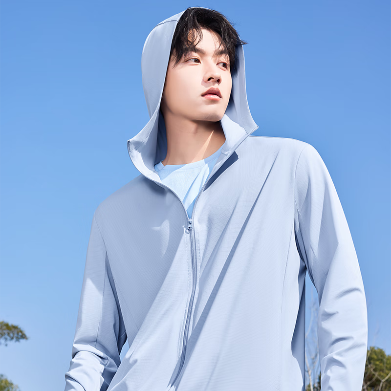 MINISO Men's Summer Ice Silk Cooling Outdoor Fishing Sun Protection Jacket UPF 200+ Off-White M