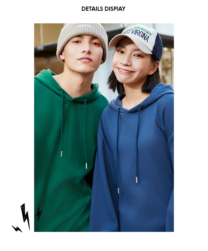 JEANSWEST LIFE Men's Hooded Sweatshirt, Spring And Autumn Heavy Cotton Casual Loose Top, Youth Trendy Versatile Jacket 9
