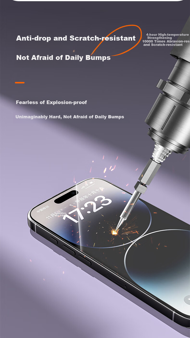Shangsu Compatible with Apple IPhone 15 Pro Tempered Glass Screen Protector, Dust-Free Installation, Shockproof, Quick Application, Full Screen Coverage, Anti-Fingerprint, Shatterproof, High Transparency, Dust-Proof, HD Clear, Two-Pack 3