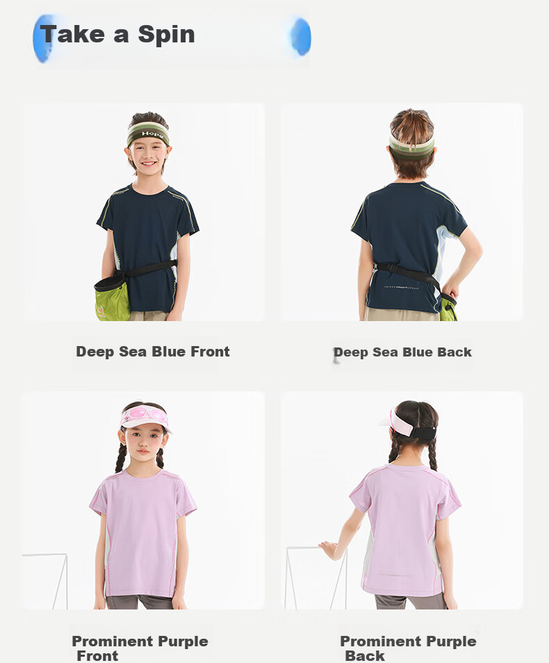 BANDOCIN Boys And Girls Summer Sportswear Quick-Dry Shirt Stylish for Older Children 2026 New Style Deep Sea Blue 140 3