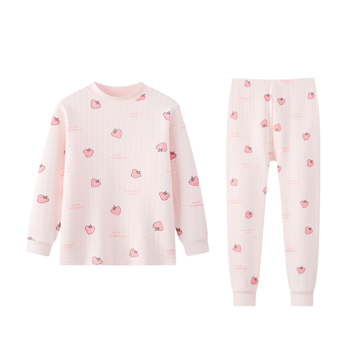 DEESHA 280G Three-Layer Quilted Thermal Locking Girls' Thickened Half-High Collar Thermal Underwear Set Autumn Long Johns