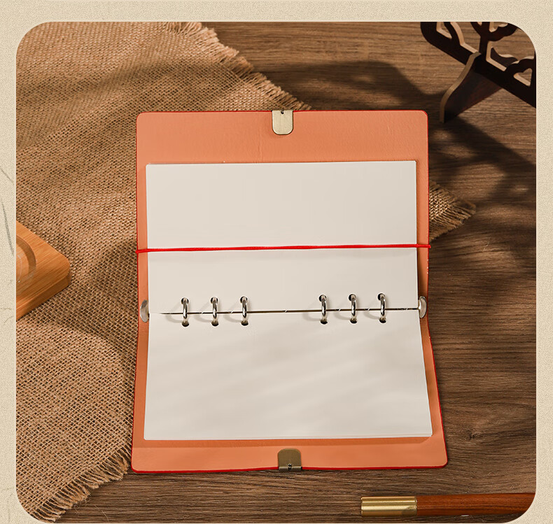 Wen'ao Stamping Loose-leaf Notebook A6 Blank Page Stamp Collection Book Beijing Palace Museum Tourist Souvenir Red - Auspicious Clouds 9