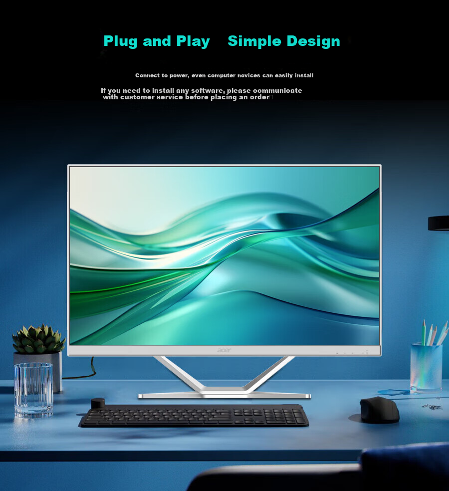 Acer Hummingbird All-In Desktop Computer, 27-Inch (Intel New Twin Lake N150, 16GB RAM, 512GB SSD) 12