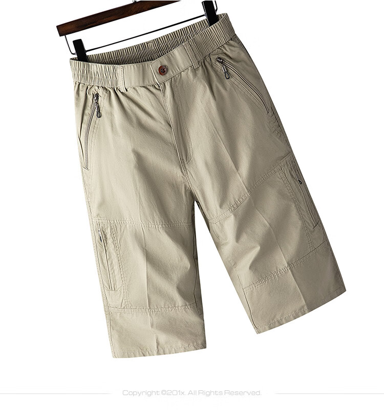 ROMON Summer Men's Workwear Cropped Pants Cotton Breathable Simple Youth Sports Shorts Beach Pants Xinjiang Pure Cotton 9