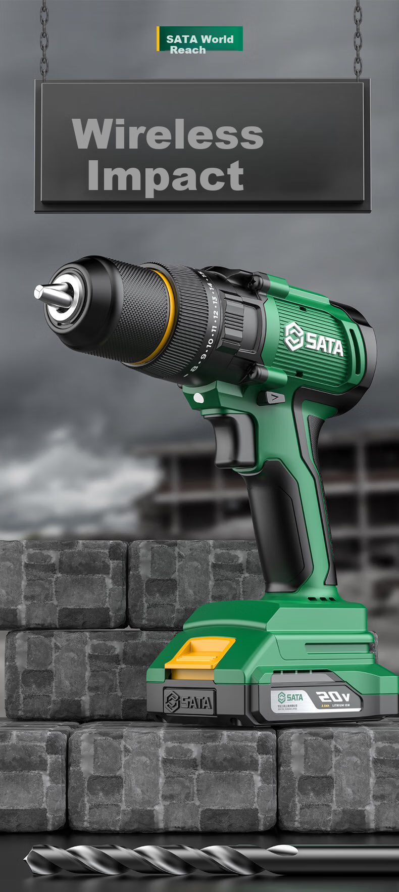 Shida (SATA) Brushless Lithium-Ion Drill, Industrial-Grade High-Torque Multi-Function Pistol Drill, Electric Screwdriver D05743 Deluxe 2