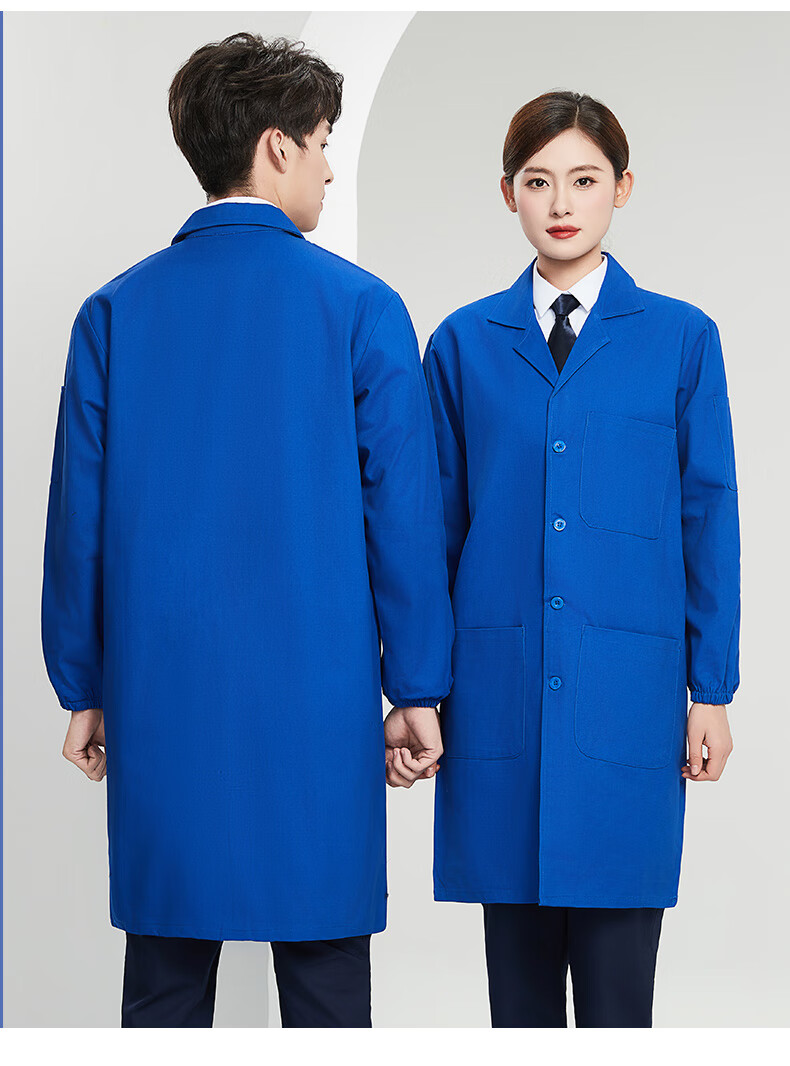 Laurie Pure Cotton White Lab Coat Hospital Medical Doctor Student Laboratory Workwear Long Sleeve Chemistry Coat Customizable 5