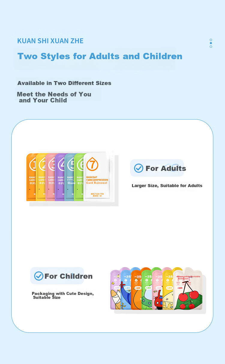 NOLANSEND Children's Disposable Raincoat, Semi-Transparent with Hood, Thickened Outdoor Rain Poncho, White Three-Pack 3