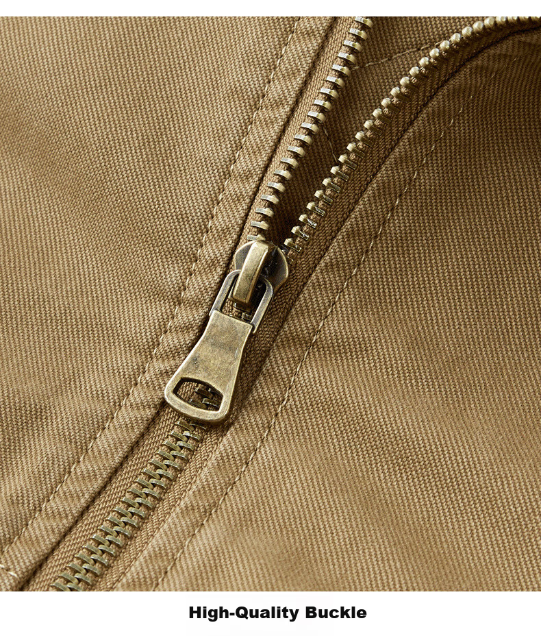 JEEP SPIRIT Men's Casual Lightweight Baseball Jacket for Spring And Autumn, Khaki Color, XL Size 8
