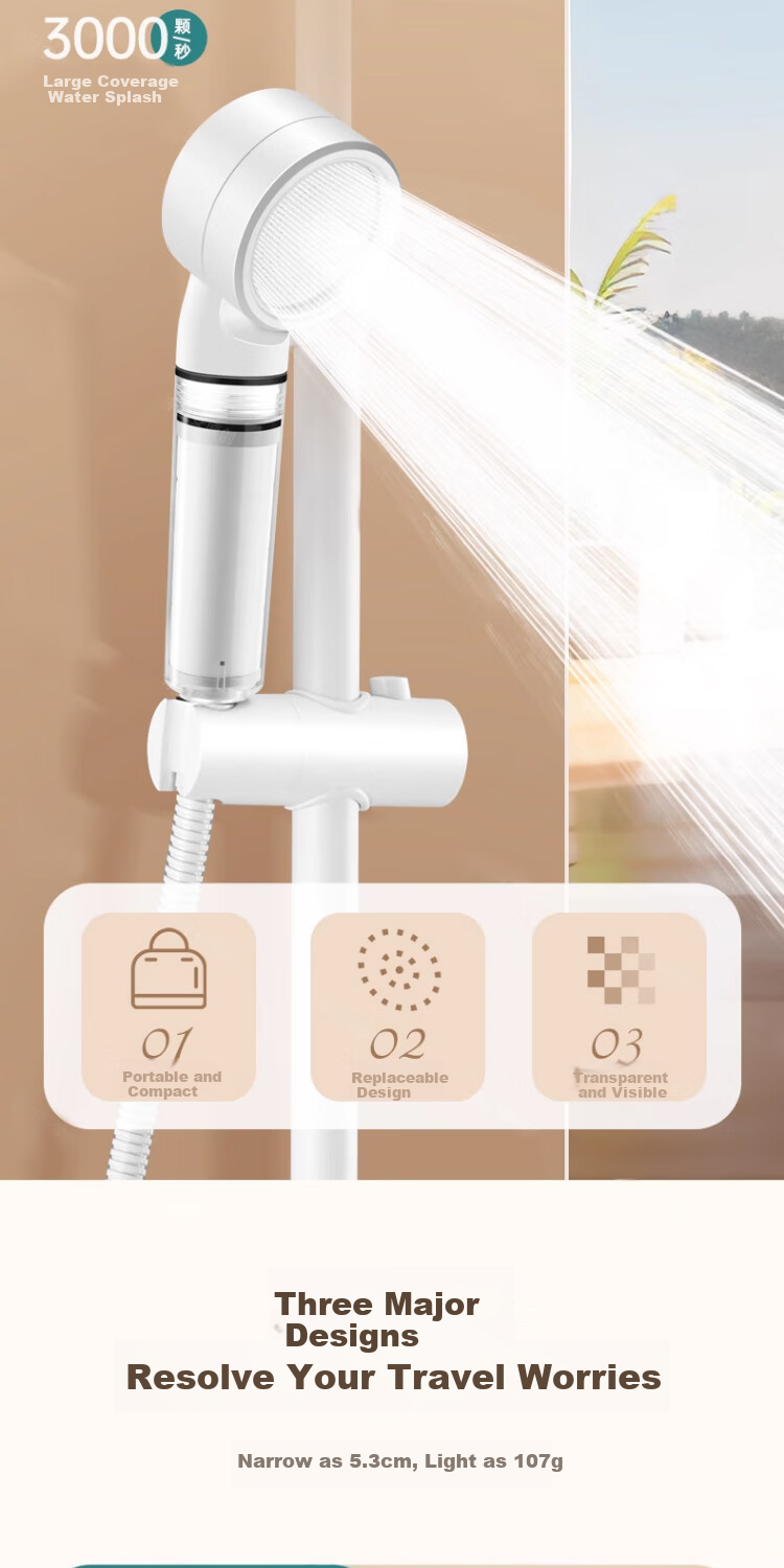 ILeddog [Germany] Filtered Water Shower Head with Pressure Boost, Handheld Shower Head for Students Abroad Aug-21 2