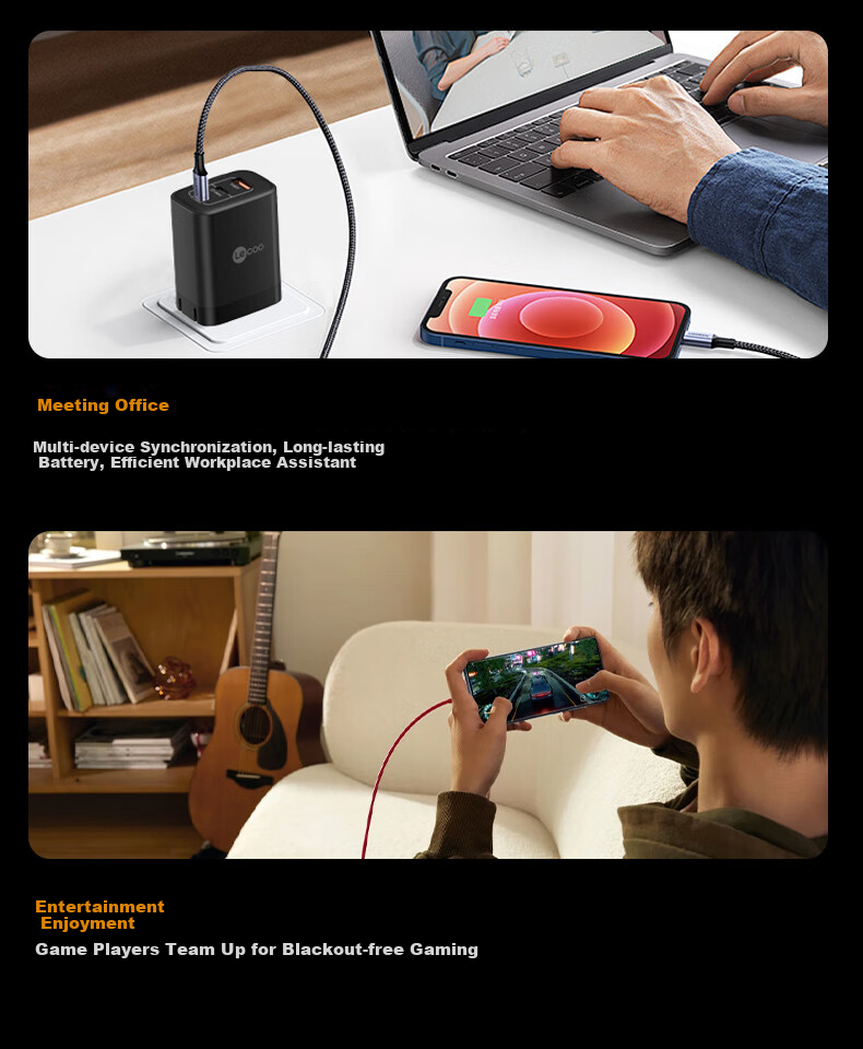 Lenovo Lai Ku 67W GaN Charger Set with Type-C Multi-Port PD Fast Charging Head Compatible with Laptops, IPhone 17, Huawei, Xiaomi 9