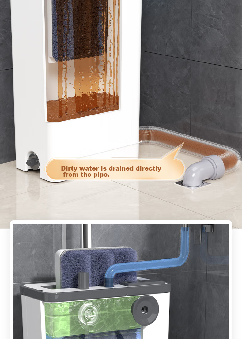 Dongfangliangjie Mop, Household All-In 40cm Large Size, No-Hand Wet And Dry Flat Mop with Storage Tank, Direct Drainage for Dirty Water 3