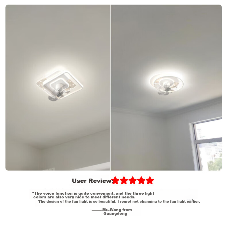 Zhangcheng LED Ceiling Fan Light, Integrated Bedroom And Dining Room Eye-Protecting Zhongshan Lighting Fixture with Installation Included 13