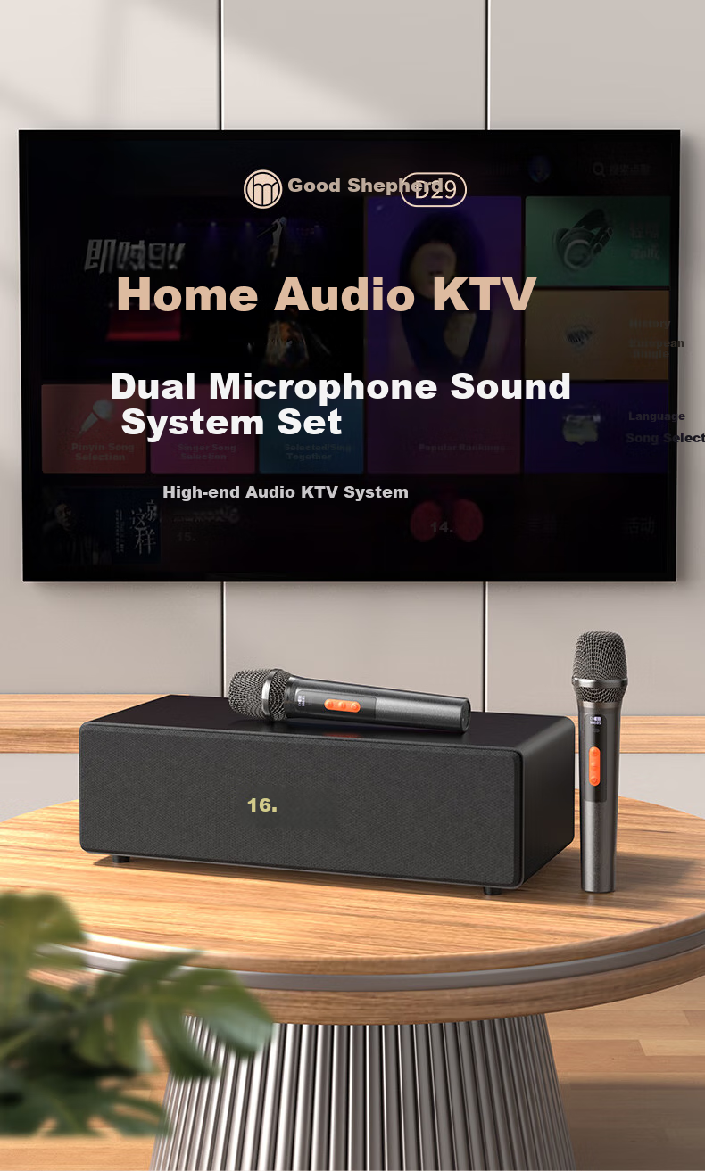 Haomuren Karaoke Sound System, Home KTV Sound Package, All-In Karaoke Machine for Singing at Home, Karaoke TV, Microphone, Karaoke Machine with Song Selection Function, Wireless Microphone, Bluetooth Speaker, Amplifier 1