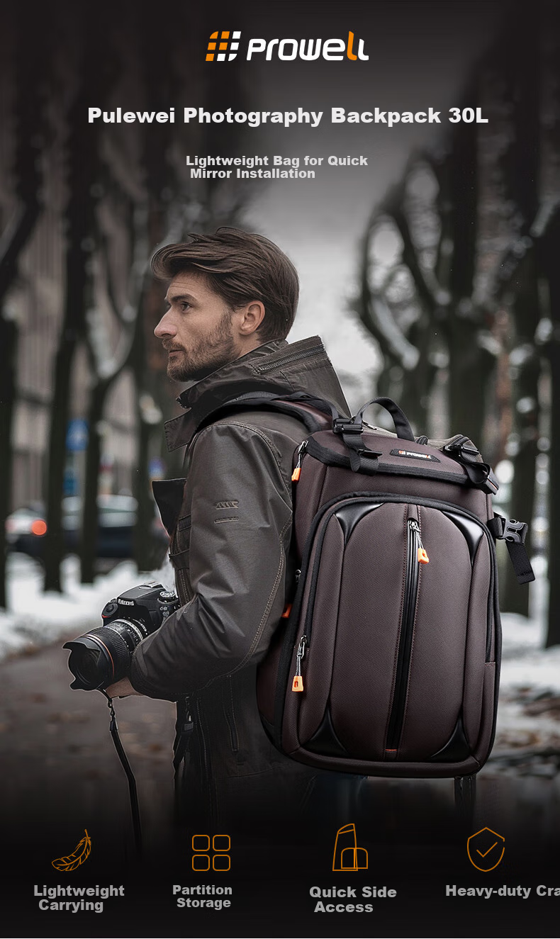 Pulewei DSLR Camera Bag, Backpack Photography Bag, Digital Canvas Outdoor Waterproof Travel Backpack 1
