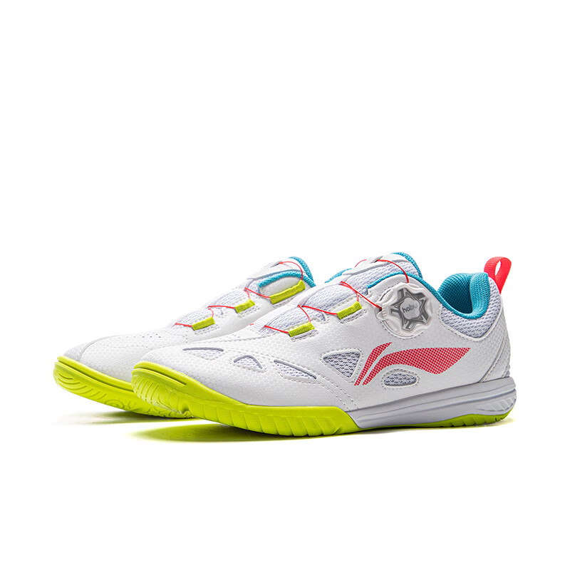 Li-Ning Children's Table Tennis Shoes, Professional Training And Competition, Non-Slip, Wear-Resistant, Breathable Sports Shoes, Bright Blue, Size 34