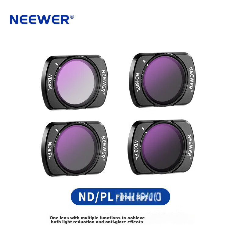 NEEWER Filter Kit Compatible with DJI Pocket 4/3 Camera, Magnetic Quick-Release ND4-32/PL Neutral Density Filters 4-Piece Set, Lingmou Pocket 4/3 Generation Filters