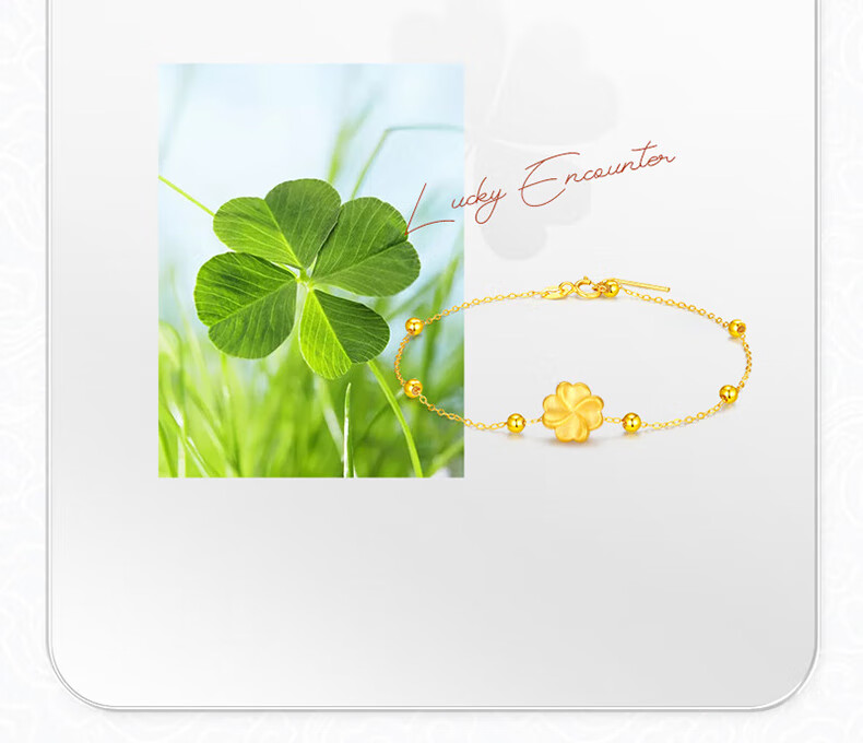 China Jewelry 24K Gold Four-Leaf Clover Bracelet for Women 2026 New Luxury High-End Lucky Bead Birthday Gift for Girlfriend Wife 3
