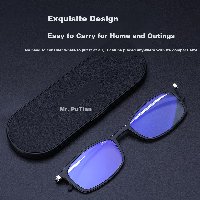 Mr.PuTian Anti-Blue Light Reading Glasses for Men And Women, Compact Ultra-Thin Portable High-Definition Presbyopic Glasses, 150 Degrees, for Ages 50-54