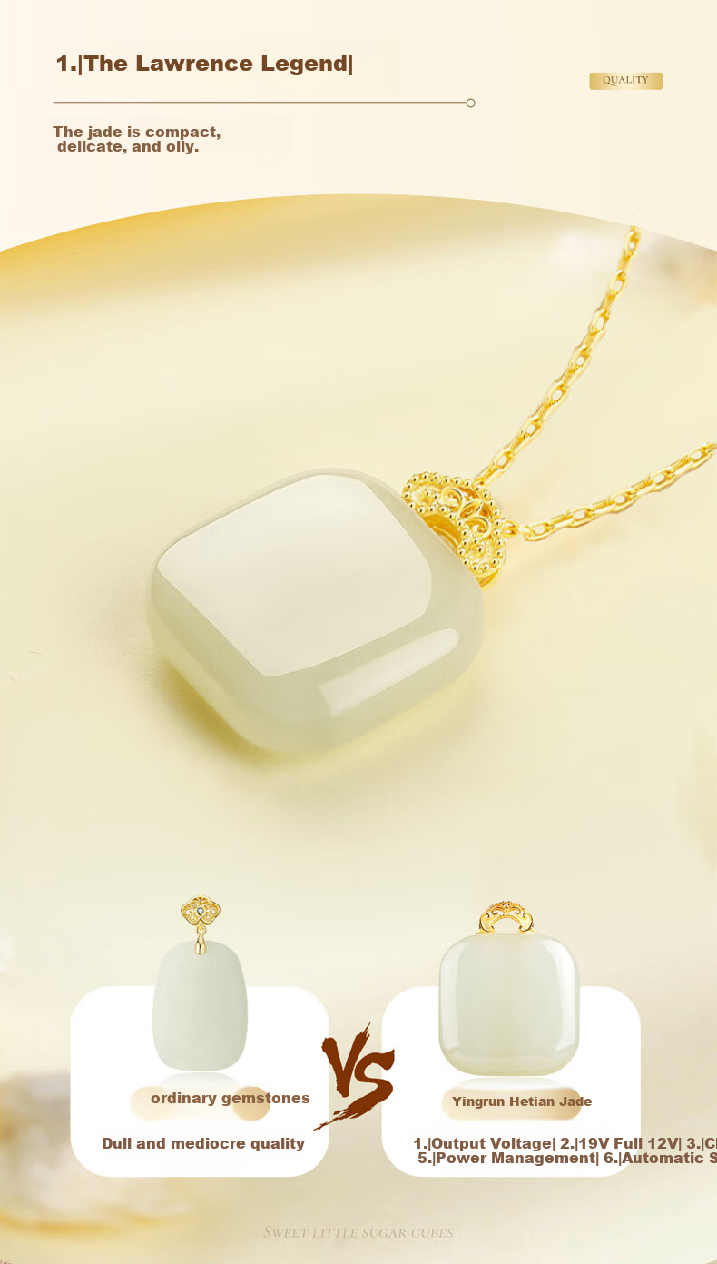 Yang Chuang Shi Shang China Gold Hetian Jade Silver Necklace for Women, 2026 New Style Birthday Gift for Wife, Girlfriend, Mother S925 5