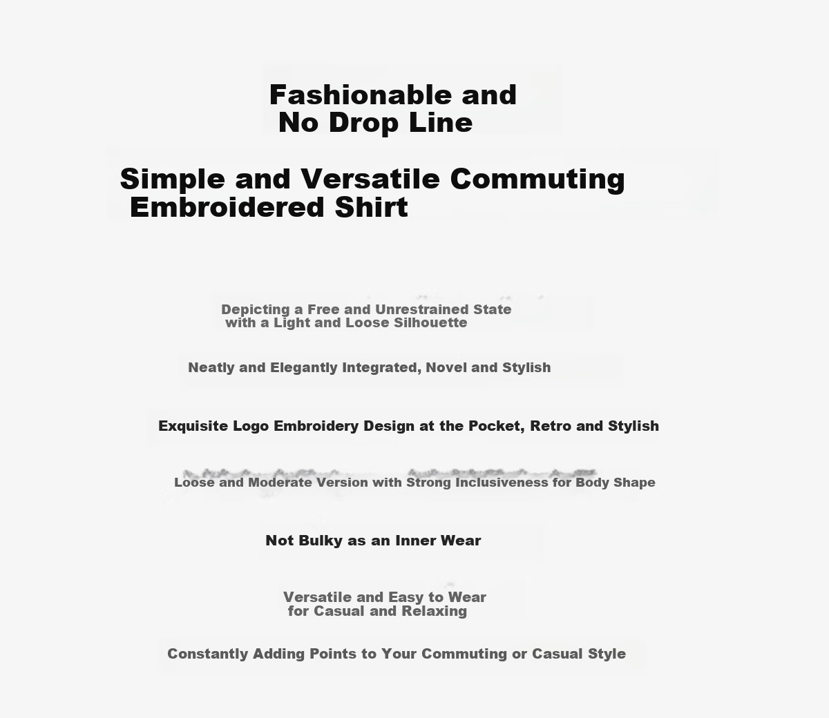 Chushen Spring And Autumn Long-Sleeve Shirt for Women, Turn-Down Collar, Embroidered Pocket Design, Versatile Commuter Blouse Top S143C2027 20