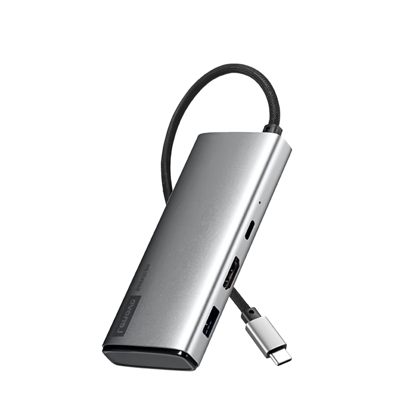 Lenovo Type-C Expansion Dock, USB Hub Splitter, HDMI 4K 60Hz Adapter, PD 100W Laptop Docking Station BY06-H2 (Metal)