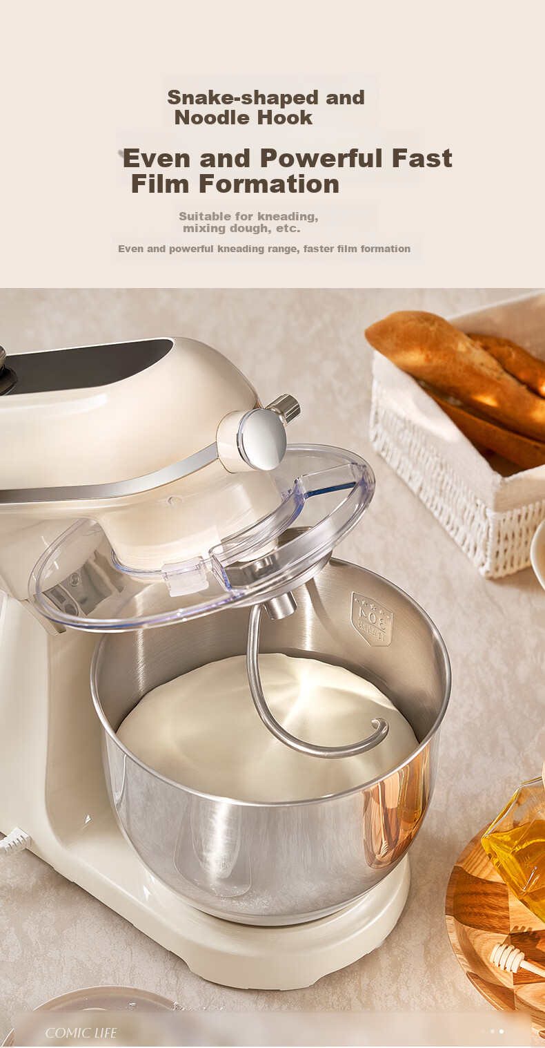 Joyoung Kitchen Machine, Home Use Quiet Dough Mixer, Kneading Machine, 7L Large Capacity, Top-Loading Touch Control, Fully Automatic Multifunctional Food Processor M70-MC996 7