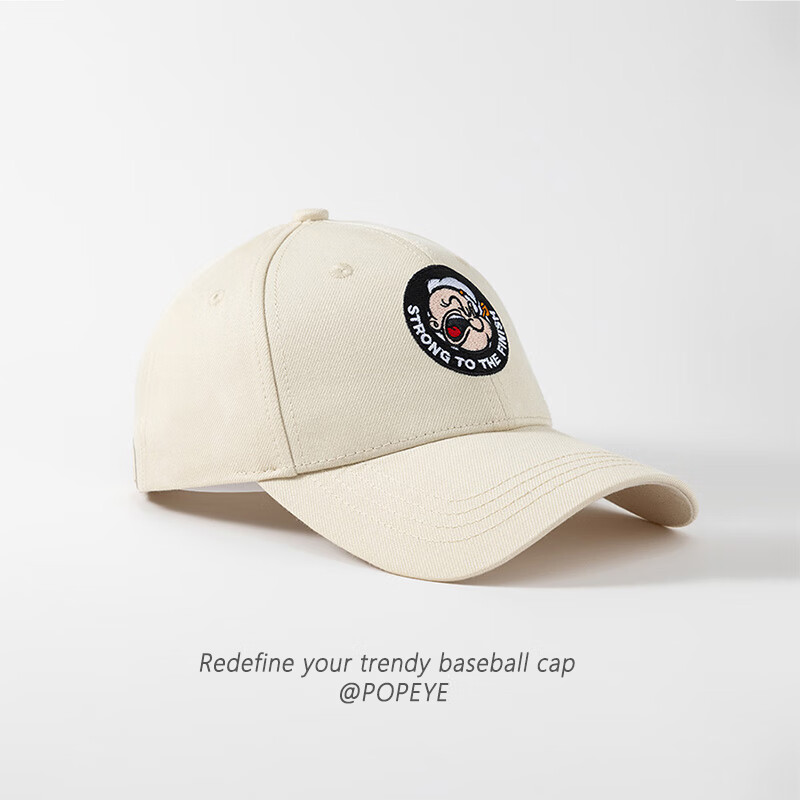 Popeye Vintage Hard Top Embroidered Baseball Cap Unisex Adjustable Duckbill Sun Hat Large Head Size Trendy Face Slimming Hat 6