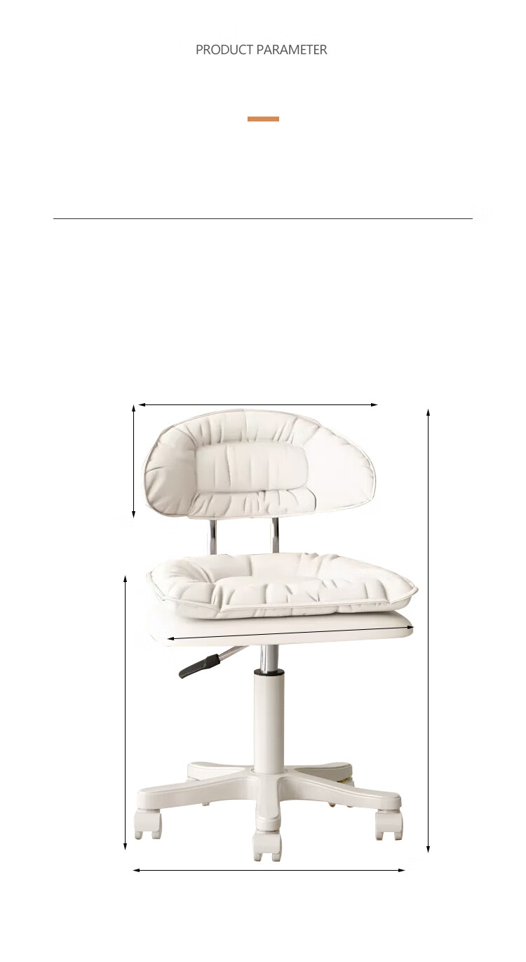 Huakaizhi Xing Stool Bar Chair Home Use Adjustable Height Swivel Chair Beauty Stool with Backrest And Wheels BY665 White 15