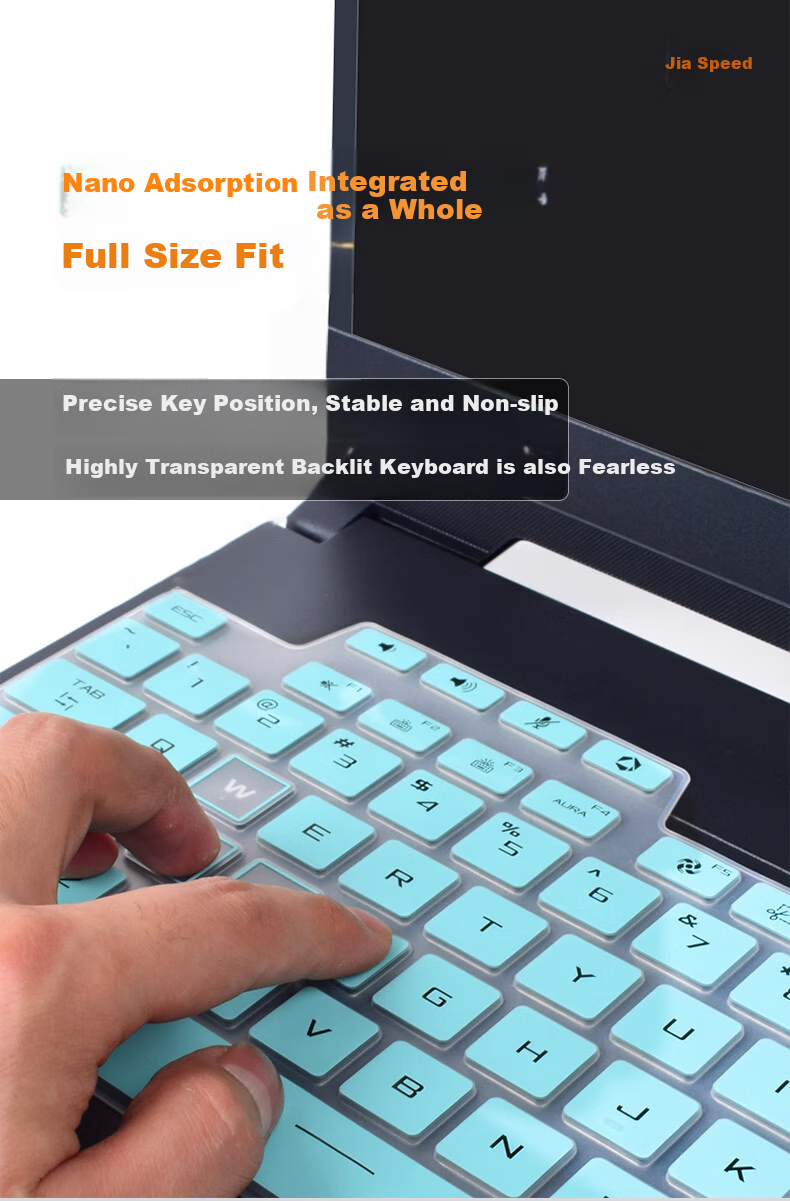Jiasu ASUS TUF Gaming AORUS 7/7Pro/7Pro Max 6/6Pro Keyboard Cover, Semi-Transparent Green Invisible Keyboard Protective Film, Laptop Silicone Waterproof Dustproof Cover, Slim 2