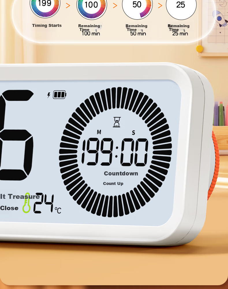 Timess Visual Timer Alarm Clock for Students And Children, Wake-Up Self-Discipline Tool, 202 New Model Multifunctional Rechargeable Time Management Device, Silent Timer for Back to School 12