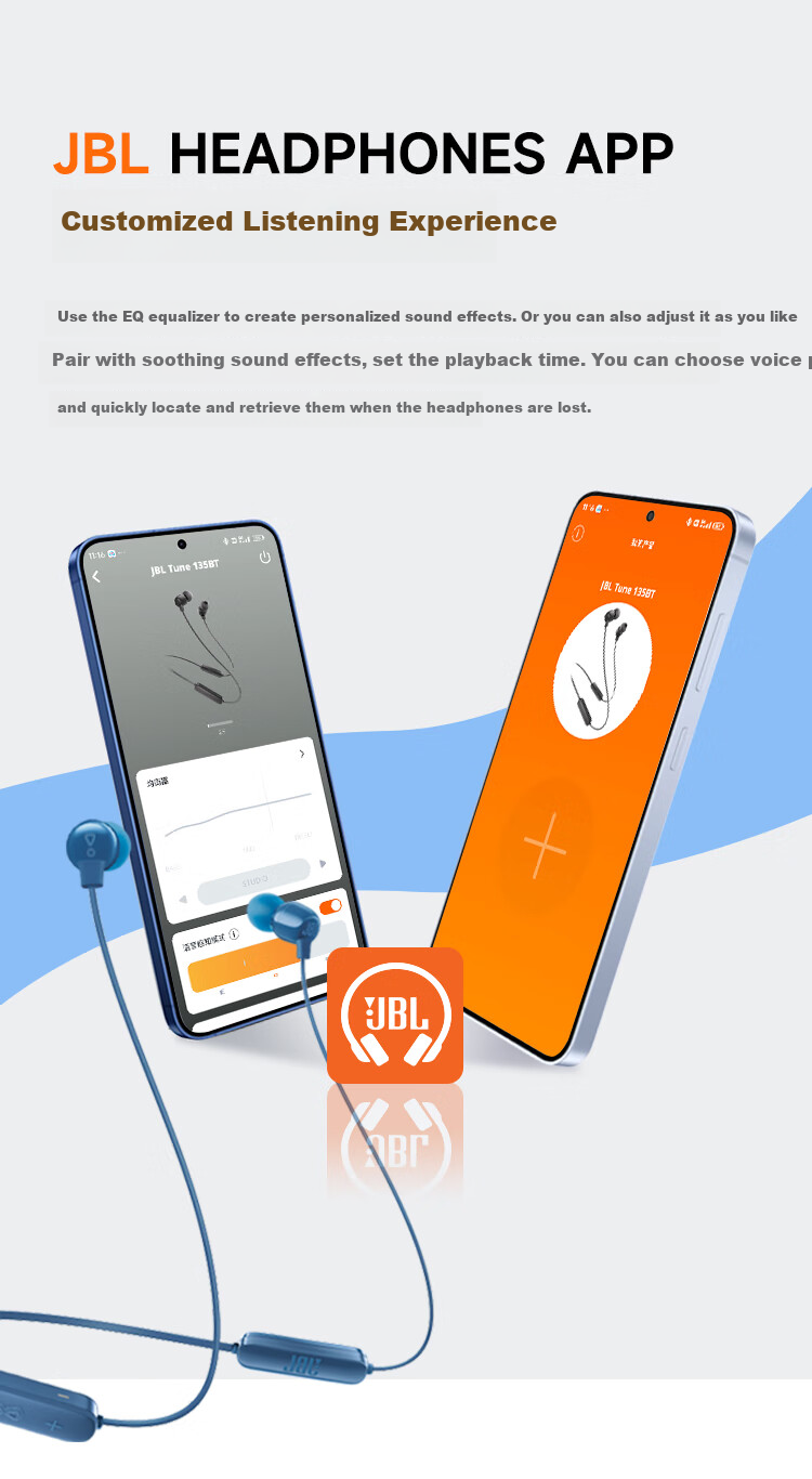 JBL TUNE 135BT Bluetooth Wireless Earphones, Neckband-Style Sports Headphones, Wireless Stereo Headphones Suitable for Apple Devices, Blue 8