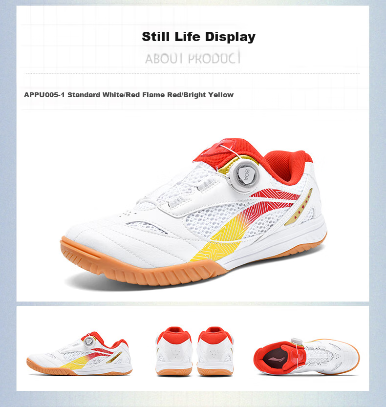 Li-Ning Table Tennis Shoes for Men And Women, Eagle Eye 2.0 PE Badminton Shoes, Professional Training Non-Slip Shock-Absorbing Sports Shoes, Size 43 5