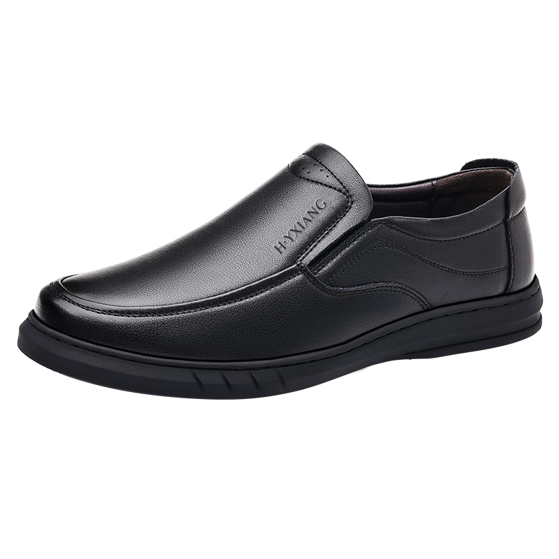 Hengyuanxiang Men's Slip-On Business Casual Breathable Driving Loafers J1628 Black 44