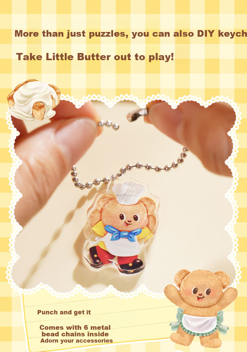 TOI Huiyichuan Puzzle Butter Bear, 32-Piece 3D Ornament, Handmade Toy, Birthday Gift, Bear in Honey Pot 4