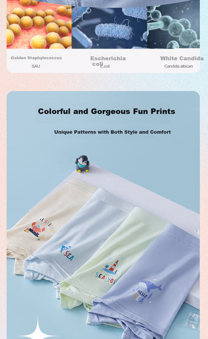 Yalu Children's Underwear Modal Boys' Boxer Briefs for Older Kids And Teens, No Wedgie, Class A Antibacterial Shorts 7