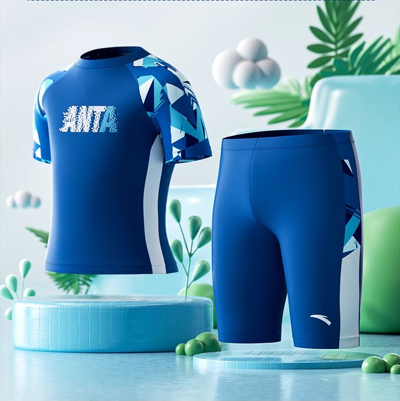 ANTA Kids Boys 2026 New Split Style Swimwear Set Youth Professional Sports Training Swimsuit 9
