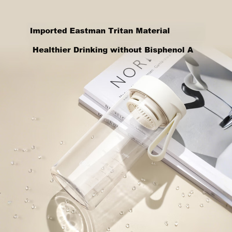 JD Original Water Bottle, Portable Sports Cup for Kids with Straw, Tea Infuser Cup for Students [Tritan] White Tea Cup 360ml